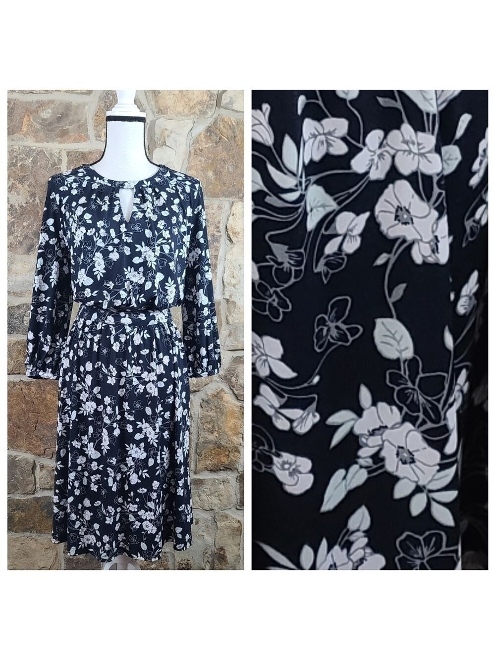 Brooks Brothers L LARGE Floral Cutout Dress